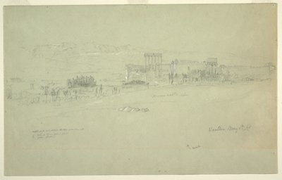 Rysunek, świątynie, Baalbek, 6 maja 1868 r. autorstwa Frederic Edwin Church