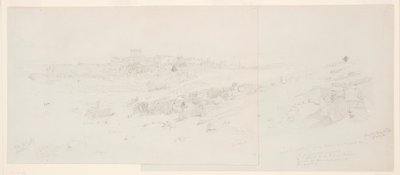 Rysunek, Świątynie o poranku, Baalbek, 12 maja 1868 r. autorstwa Frederic Edwin Church