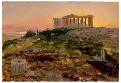 Rysunek przedstawiający Partenon od południowego wschodu, kwiecień 1869 r. autorstwa Frederic Edwin Church