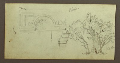 Rysunek, Drzewa, zapiekanka, prawdopodobnie z lutego 1868 r. autorstwa Frederic Edwin Church