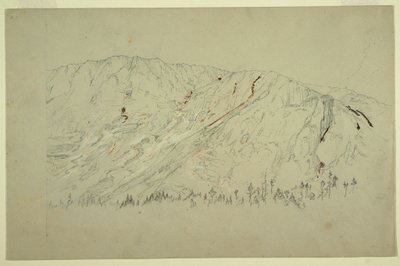 Rysunek, Górna część Wielkiej Kotliny, Mt. Katahdin, wrzesień 1877 r. autorstwa Frederic Edwin Church