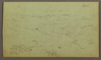 Rysunek, Valley, prawdopodobnie kwiecień 1868 r. autorstwa Frederic Edwin Church
