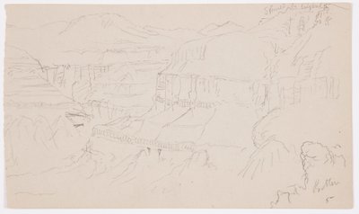 Rysunek, dolina El Yemen, 20 lutego 1868 r. autorstwa Frederic Edwin Church