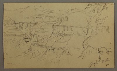 Rysunek, dolina El Yemen, 20 lutego 1868 r. autorstwa Frederic Edwin Church