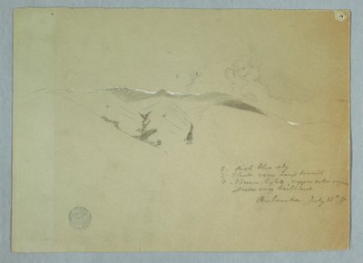 Rysunek, doliny i ośnieżone grzbiety, Riobamba, Ekwador, 13 lipca 1857 r. autorstwa Frederic Edwin Church
