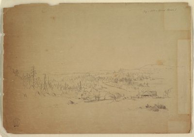 Rysunek, widok z wyspy Grand Manan w Kanadzie na morze, wrzesień 1851 r. autorstwa Frederic Edwin Church