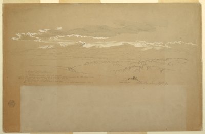 Rysunek, widok na pasmo górskie, Ekwador, 27 czerwca 1857 r. autorstwa Frederic Edwin Church
