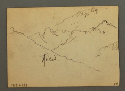 Rysunek, Wodospad między Veney i Sion, Dolina Rodanu, Szwajcaria, sierpień 1868 r. autorstwa Frederic Edwin Church
