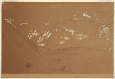 Rysunek, Watxmann, Königssee i Schoenfeld Spitze..., czerwiec-lipiec 1868 r. autorstwa Frederic Edwin Church