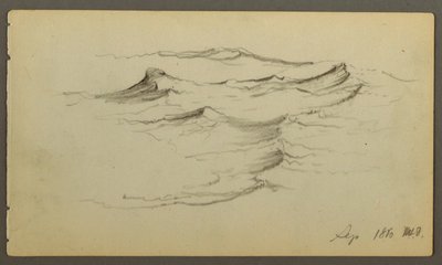 Rysunek, fale, 1860 autorstwa Frederic Edwin Church