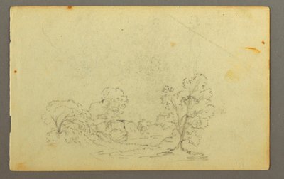 Rysunek, zalesiony krajobraz, prawdopodobnie 1845 r. autorstwa Frederic Edwin Church
