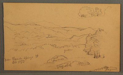 Rysunek, zalesiona dolina, październik 1873 r. autorstwa Frederic Edwin Church