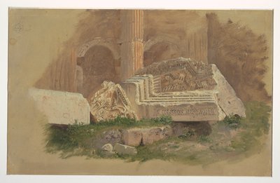 Wnętrze świątyni Bachusa, Baalbek autorstwa Frederic Edwin Church