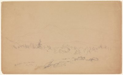 "Mount Katahdin from the West" [Patrząc na zachód w kierunku Mount Katahdin]. autorstwa Frederic Edwin Church