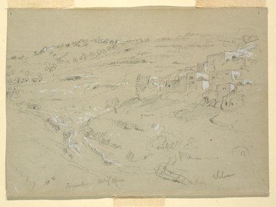 Góra Oliwna, Betania, Siloam i Jerozolima, Palestyna [Betania i Silwan, Wschodnia Jerozolima i Jerozolima, Izrael] autorstwa Frederic Edwin Church