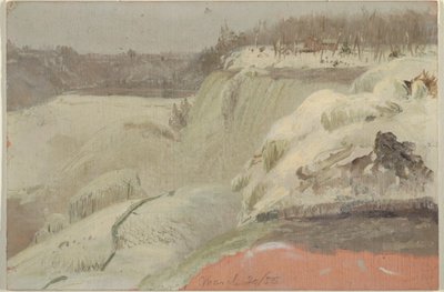 Niagara Falls in the Snow, widziana z Koziej Wyspy autorstwa Frederic Edwin Church