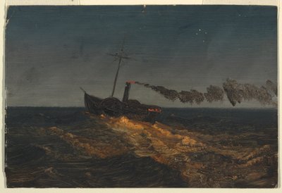 Parowiec wiosłowy o zmierzchu autorstwa Frederic Edwin Church