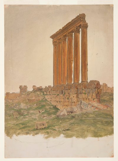 Ruiny Świątyni Zeusa, Baalbek autorstwa Frederic Edwin Church