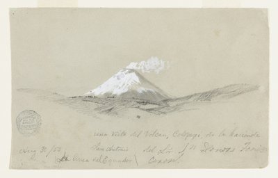 Widok na Cotapaxi z hacjendy San Antonio, Ekwador autorstwa Frederic Edwin Church