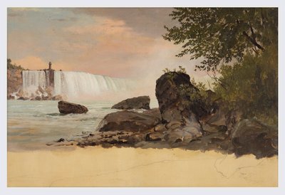 Widok na Kanadyjskie Wodospady i Kozią Wyspę autorstwa Frederic Edwin Church