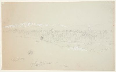 Wioska Kuseiyeh, góra Liban w oddali autorstwa Frederic Edwin Church