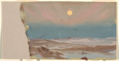 Zimowy krajobraz z pełnią księżyca autorstwa Frederic Edwin Church