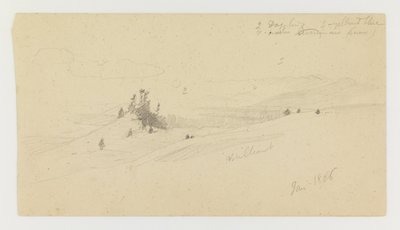 Zalesione wzgórze, pagórkowata dolina, słońce autorstwa Frederic Edwin Church