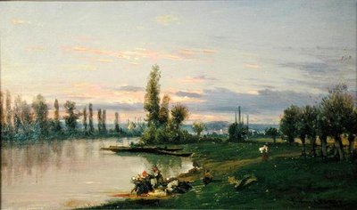 Brzeg Sekwany (olej na płótnie) autorstwa Frederic Legrip