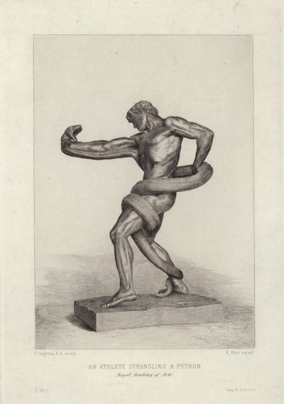 Sportowiec dusi Pythona autorstwa Frederic Leighton