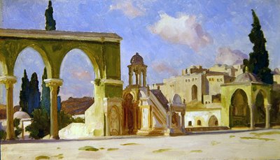 El Haram, Jerozolima (olej na panelu) autorstwa Frederic Leighton