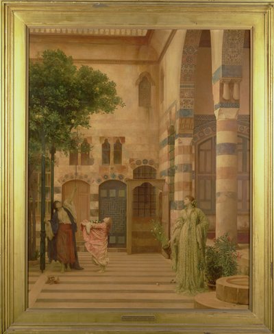 Stary Damaszek: dzielnica żydowska lub zbieranie cytryn, ok. 1873-1874 autorstwa Frederic Leighton
