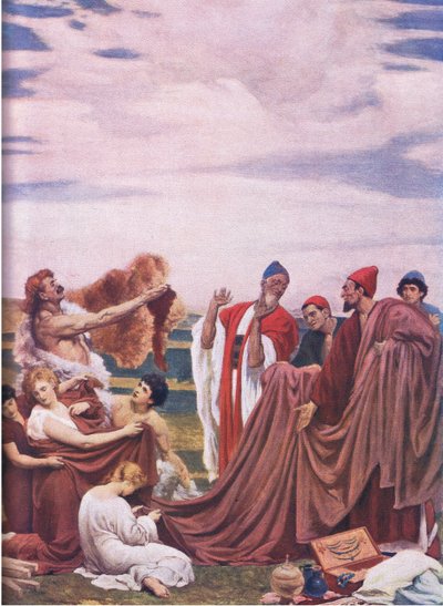 Feniccy handlowcy wybrzeża Wielkiej Brytanii (Color Litho) autorstwa Frederic Leighton