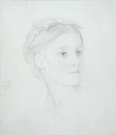 Portret May Sartoris (1845-1925) 1854 (ołówek na papierze) autorstwa Frederic Leighton