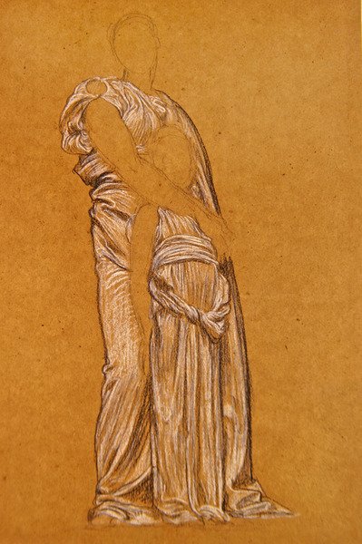 Study for the Dance (czarno-biała kreda na papierze) autorstwa Frederic Leighton