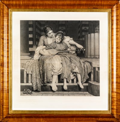 Lekcja muzyki (fotograwiura) autorstwa Frederic Leighton
