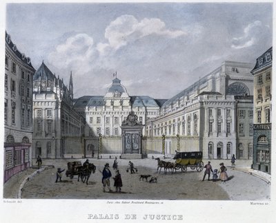 Pałac Sprawiedliwości - w „”Paryżu w 1832” autorstwa Martens autorstwa Frederic Martens