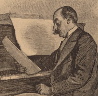Portret pianisty i kompozytora André Messagera 1853-1929, 1891. autorstwa Frederic Regamey