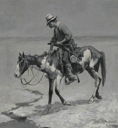 Kucyk teksański, 1889 (olej na desce składu) autorstwa Frederic Remington