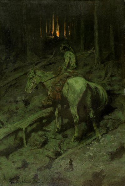 Sygnał pożarowy Apache autorstwa Frederic Remington