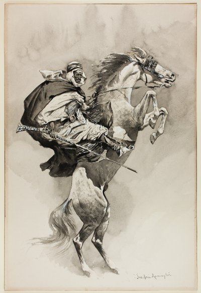 "As They Threw their Animals Back on their Haunches", ilustracja do "An Arabian Day and Night" w Harper
