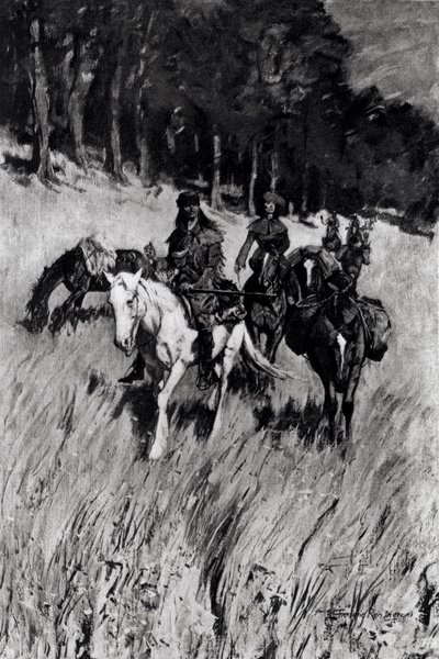 Wczesne Pionierzy na Blue Ridge, grawerowane przez F. H. Wellingtona, z „Century Magazine”, listopad 1901 autorstwa Frederic Remington