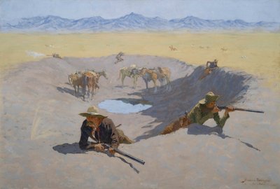 Walka o wodopój autorstwa Frederic Remington