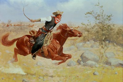 Galopujący jeździec, ok. 1890 r autorstwa Frederic Remington