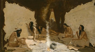 Historycy plemienia, 1890-99 autorstwa Frederic Remington