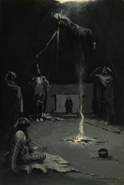 Indyjski bóg ognia (Wędrówka leczniczego konia) autorstwa Frederic Remington