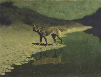 Światło księżyca, Wilk, ok. 1904 r. autorstwa Frederic Remington