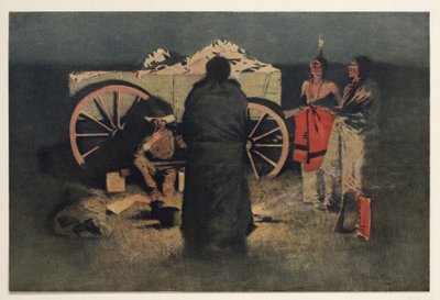 Obóz nocny, wyd. 1905 autorstwa Frederic Remington