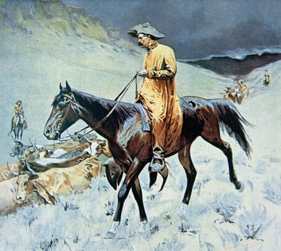 Na szlaku (olej na płótnie) autorstwa Frederic Remington