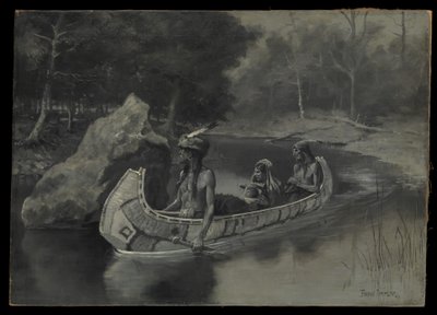 Wrzucił ją prosto do rzeki… gdzie latem wciąż można ją dostrzec autorstwa Frederic Remington