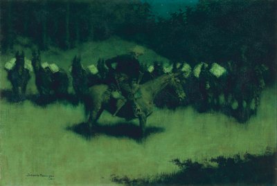 Strach w stadzie pociągu, 1908 autorstwa Frederic Remington